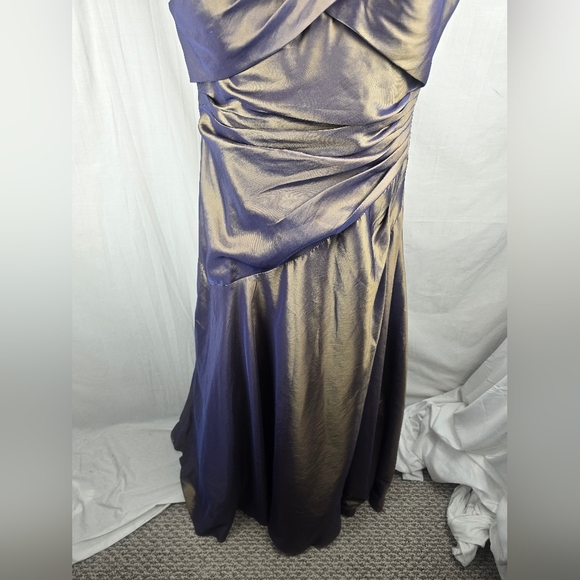 Alex Evenings Iradesent Purple & Gold Sleeveless Evening Gown W/Wrap Sz 16 - Picture 4 of 15